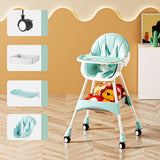 2-in-1 Baby High Chair 6 Months - Detachable Footrest  Double Tray