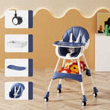 2-in-1 Baby High Chair 6 Months - Detachable Footrest  Double Tray