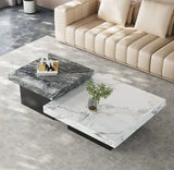 Marble square luxury stone coffee table - GraffitiWallArt