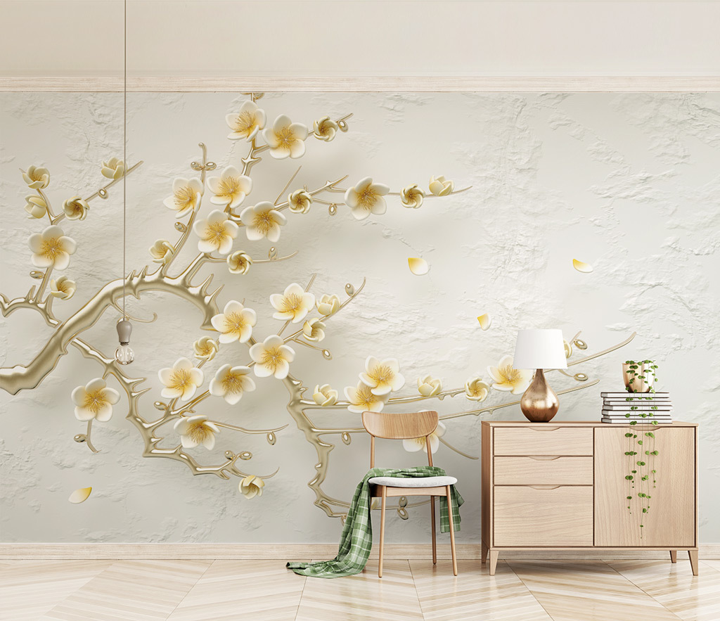 3D Tree Flowers Wallpaper Murals Transform Your Walls