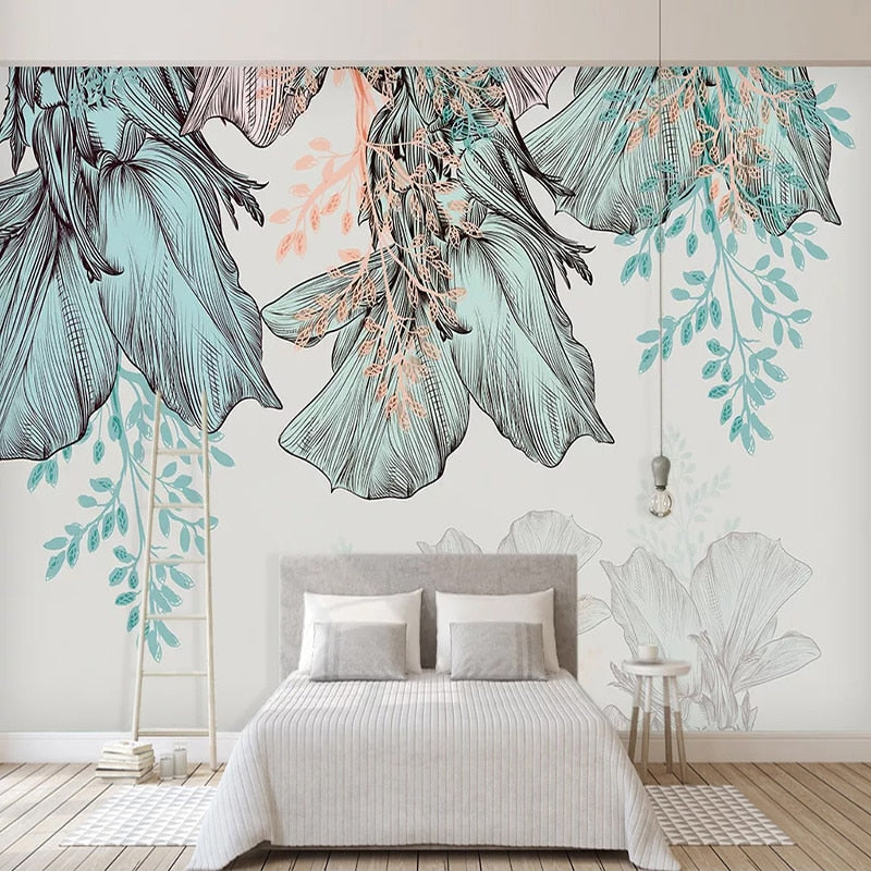 3D Leaves Design Theme: Tropical Wallpaper Murals