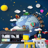 Treno 3D:Carta da parati per la camera dei bambini - Esplora la decorazione murale perfetta