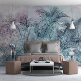 3D Tropical Watercolor Leaf Wallpaper Mural