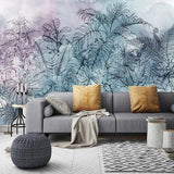 3D Tropical Watercolor Leaf Wallpaper Mural