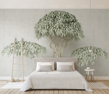 Papier peint mural 3D avec grand arbre vert, une expérience immersive