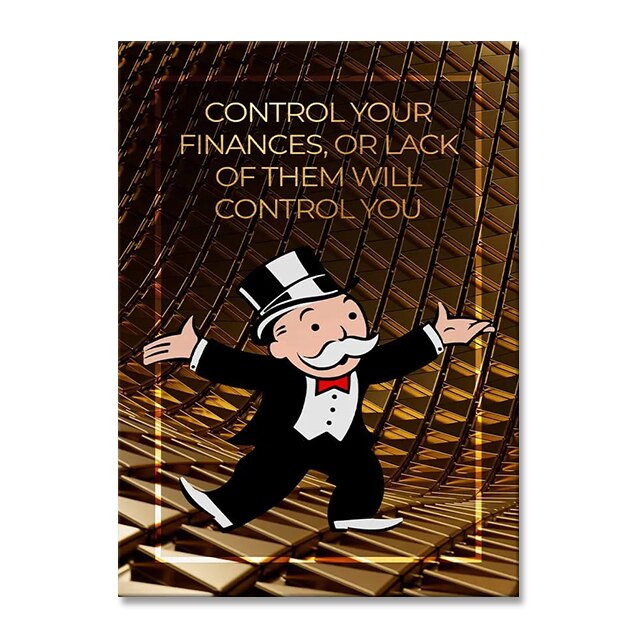 Alec Monopoly Finance Art: Control Your Finances Canvas Art