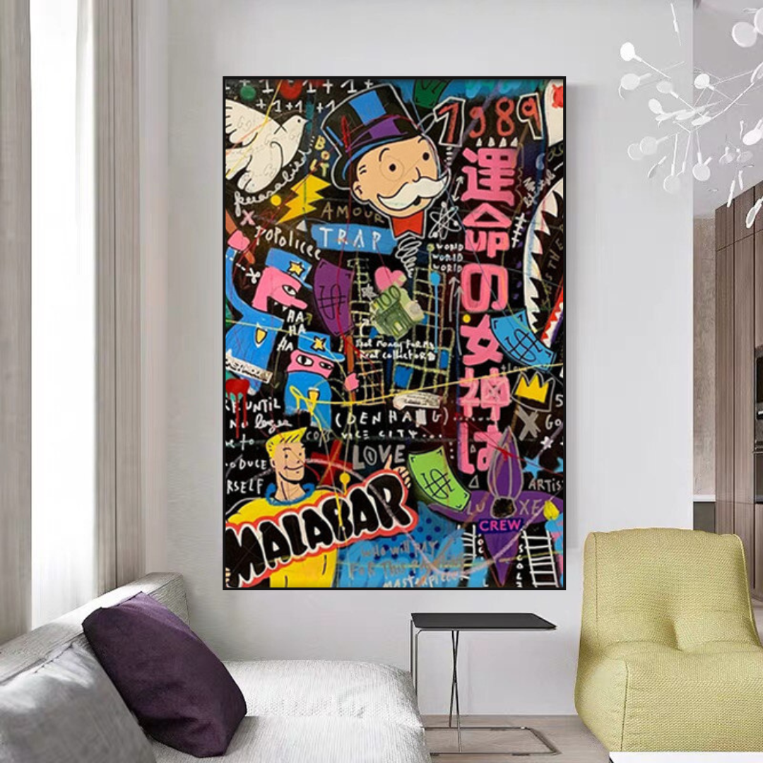 Alec Monopoly Graffiti Money Man Millionaire Canvas Wall Art