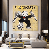 Alec Monopoly Healthcare Medical Newspaper Canvas Wall Art