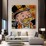 Alec Monopoly Man Premium Money Canvas Wall Art