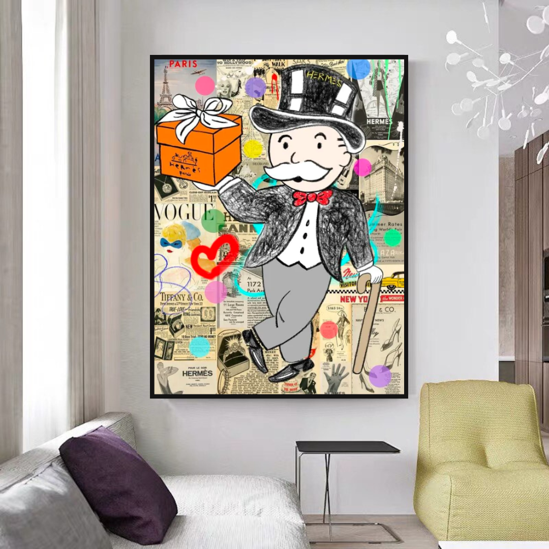 Alec Monopoly Money Gift Prints Newspaper Canvas Print