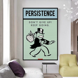 Alec Monopoly Persistence Dont Give Up Play Card Canvas Wall Art