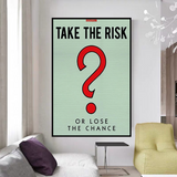 Alec Monopoly Hello Take the Risk or Loose the Chance Card Canvas Wall Art