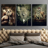 Animals Lions and Dogs Playing Billiards Canvas Wall Art