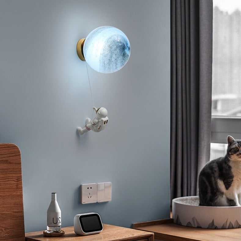 Astronaut on Moon Wall Lamo |Kids Room Lighting