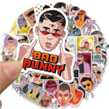 Singer Bad Bunny Travel Stickers Pack | Famous Bundle Stickers | Waterproof Bundle Stickers