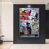 Banksy Artwork Love is the answer Canvas Wall Art