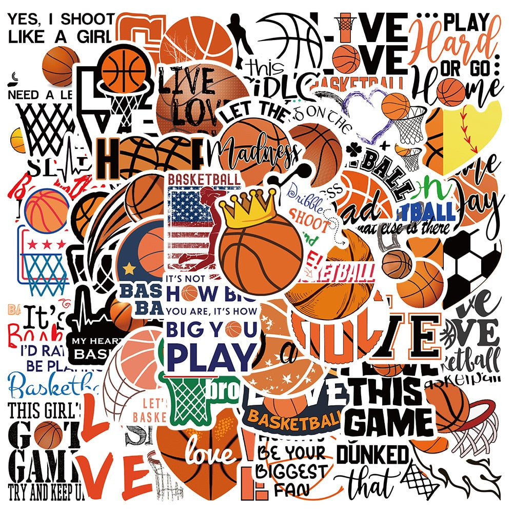 Basketball Slogan Doodle Stickers