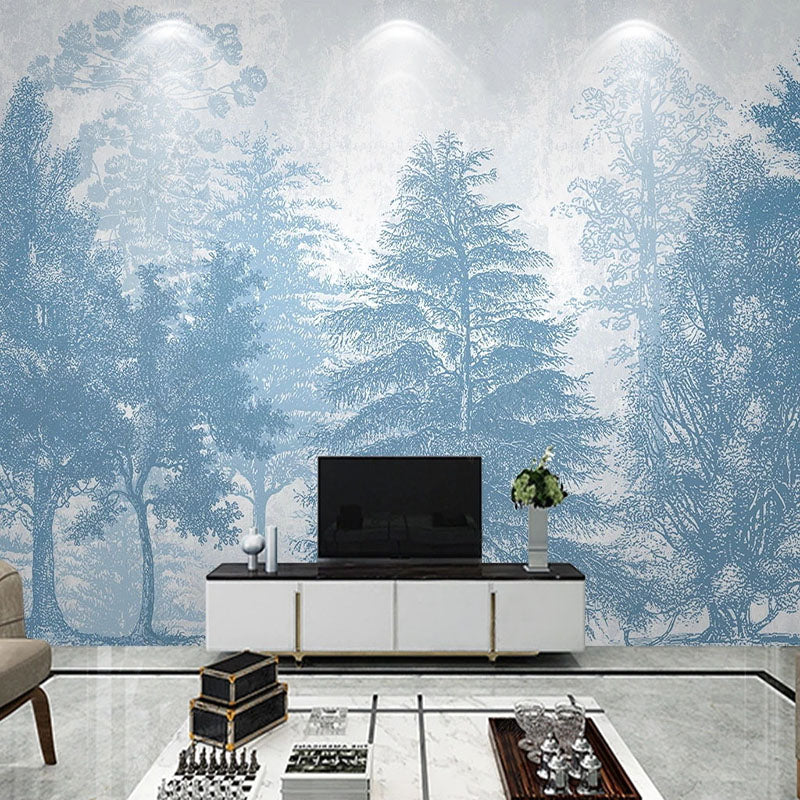 Blue Forest Trees Wallpaper: Transform Your Space