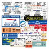 Boarding Pass Air Tickets Stickers Pack | Famous Bundle Stickers | Waterproof Bundle Stickers