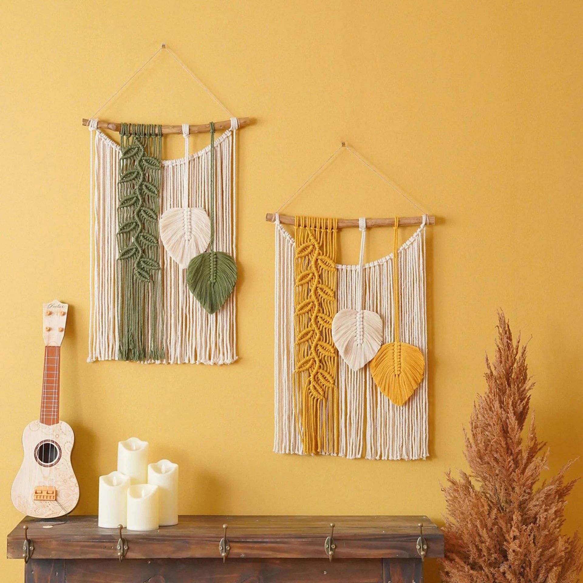 Bohemian Macrame Leaves Wall Hanging