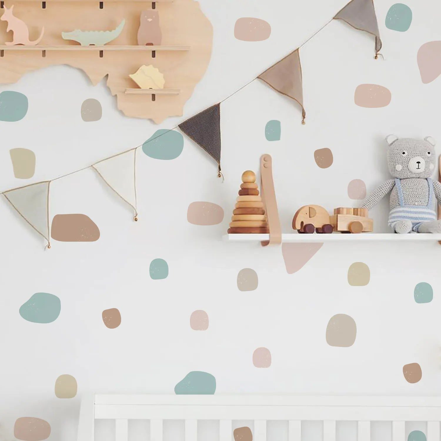 Boho geometrische Terrazzo-Kinderzimmer-Wandaufkleber – abnehmbare DIY-Aufkleber