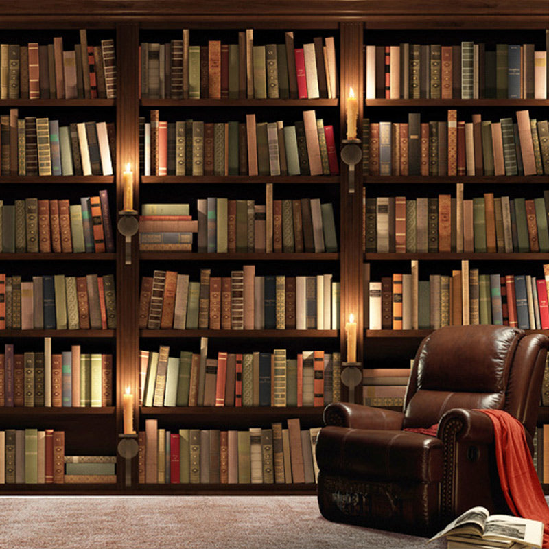 Bookshelf Library Wallpaper: Transform with Literary Charm