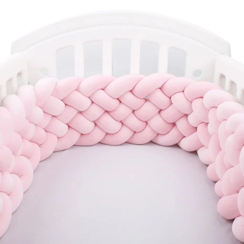 Breathable Pink 6 Knotted Cot Bumper: Cot Bumper