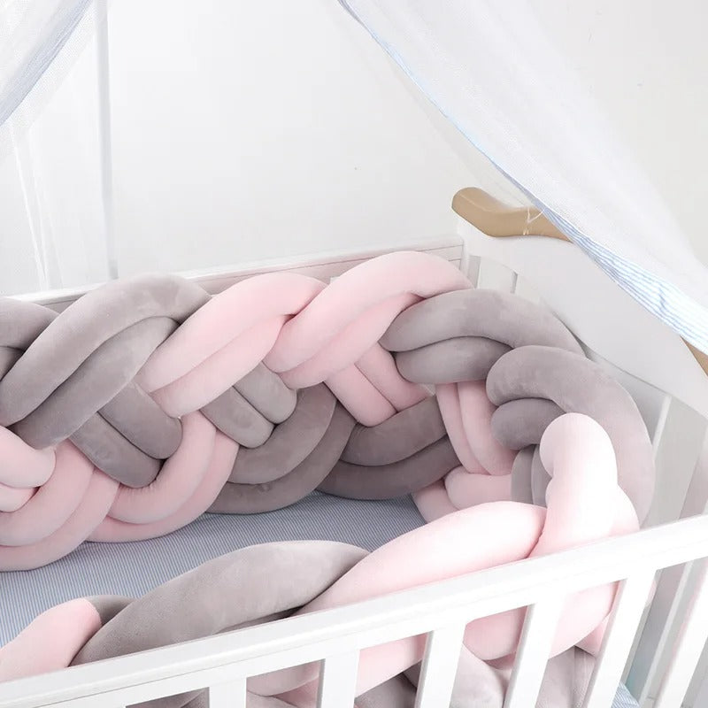 Breathable Pink 6 Knotted Dual Cot Bumper: Cot Bumper