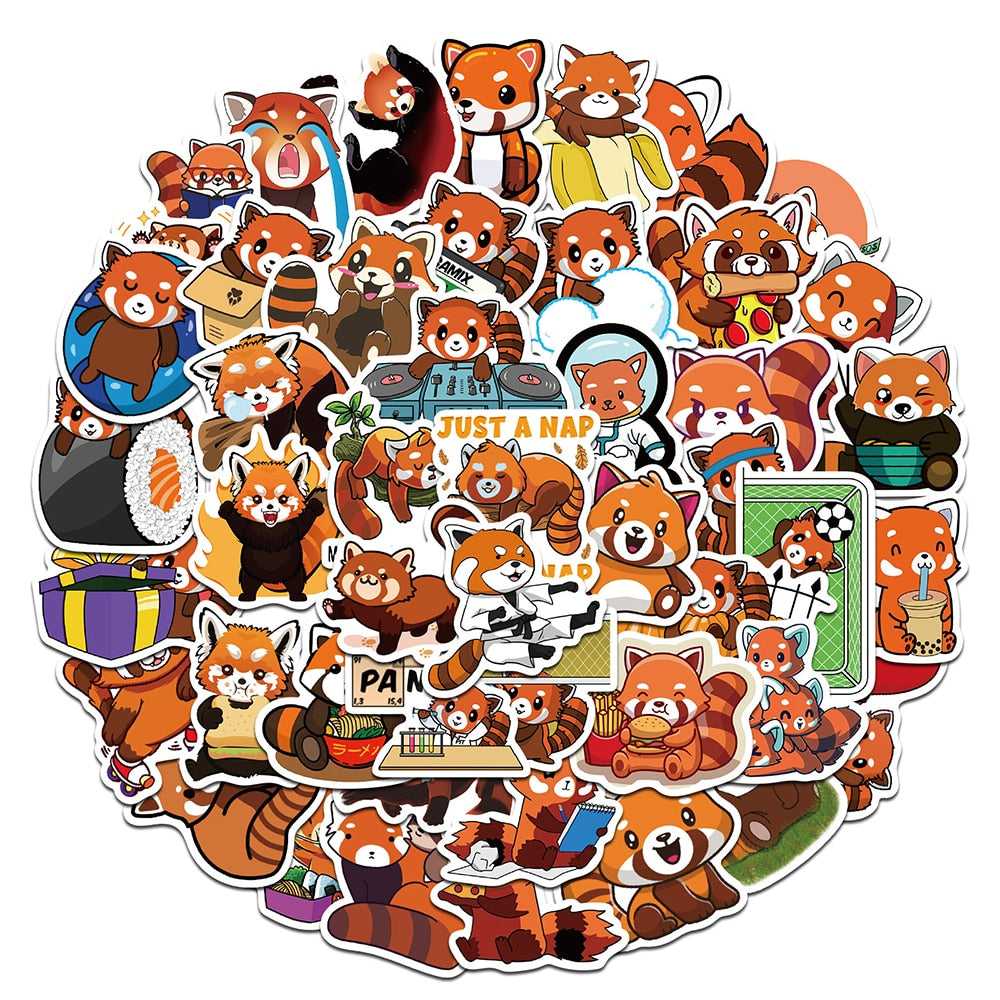 Cute Red Panda Stickers Pack | Famous Bundle Stickers | Waterproof Bundle Stickers