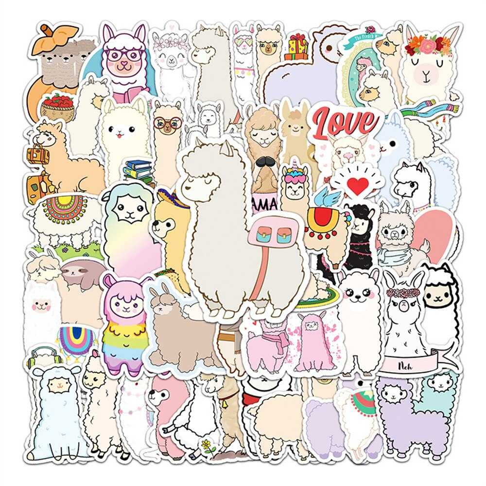 Cartoon Alpaca Stickers Pack | Famous Bundle Stickers | Waterproof Bundle Stickers