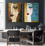 Classic Artist Gustav Klimt Kiss Tear Canvas Wall Art