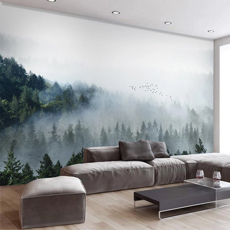 Cloudy Morning Birds Wallpaper Mural - Stunning Wall Decor