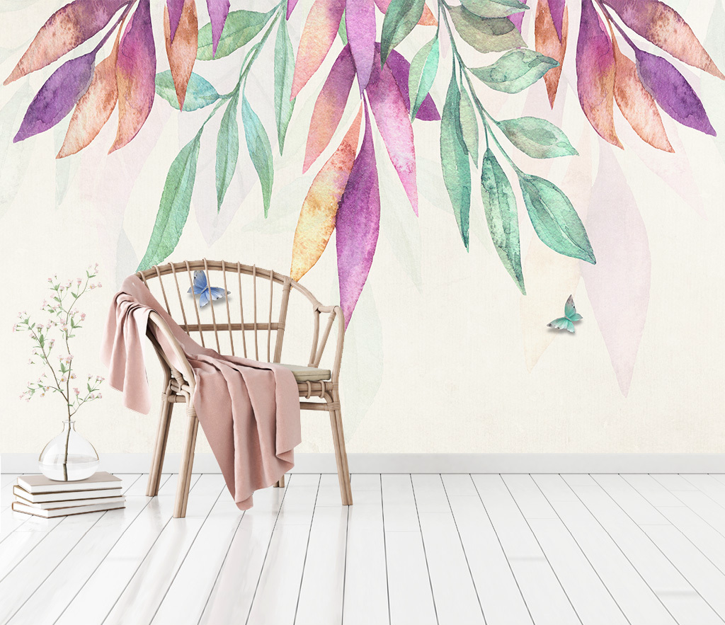 Colourful Leafs Fallen Tropical Wallpaper Mural