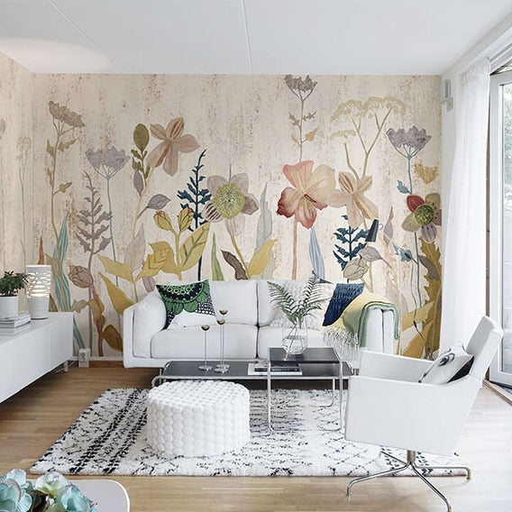 Countryside Flowers Wallpaper Mural: Enhance Your Space