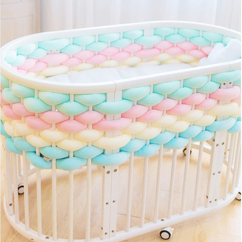 CozyGuard Woven Braid Knot Baby Crib Bumper