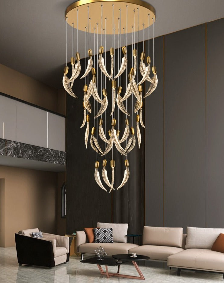 Crystal Feather Chandelier Exquisite Lighting Décor
