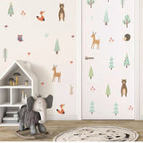 Niedliche Cartoon-Bär-Kaninchen-Wandaufkleber für das Kinderzimmer