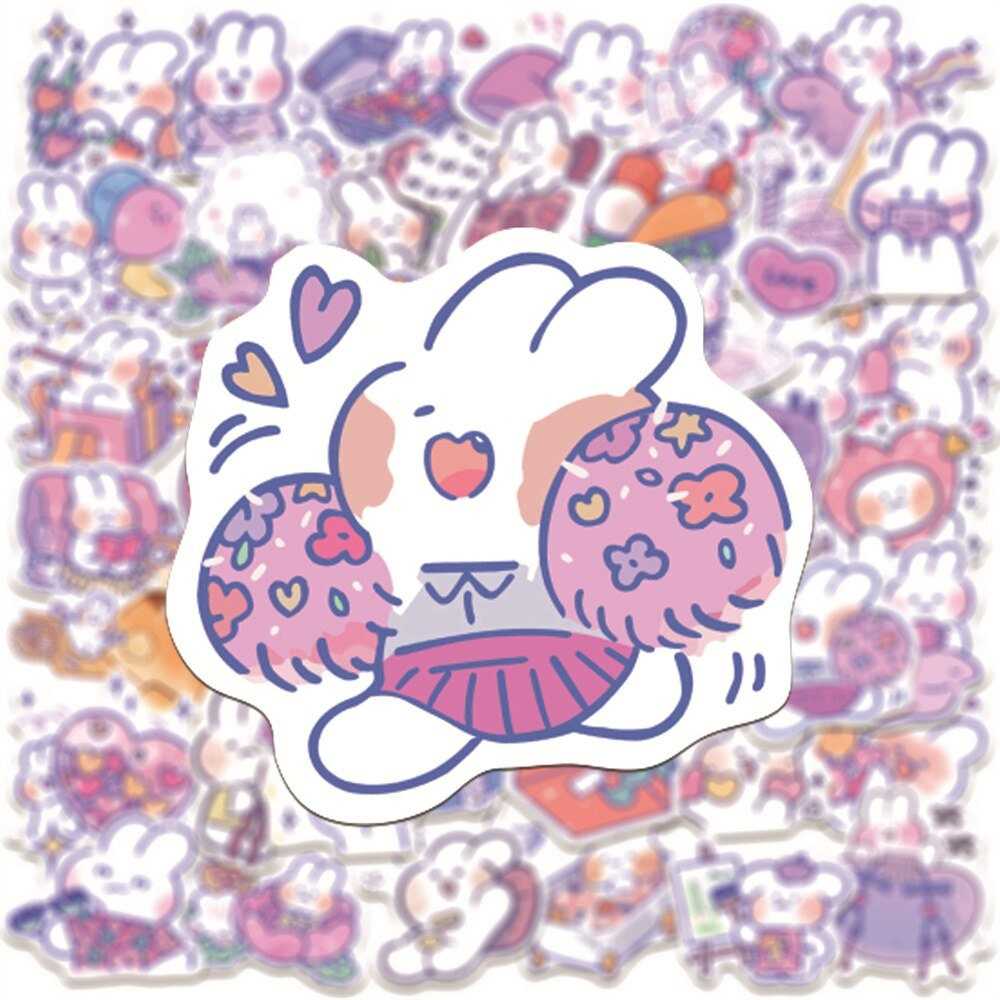 Cartoon Cute Little Rabbit Stickers Pack | Famous Bundle Stickers | Waterproof Bundle Stickers