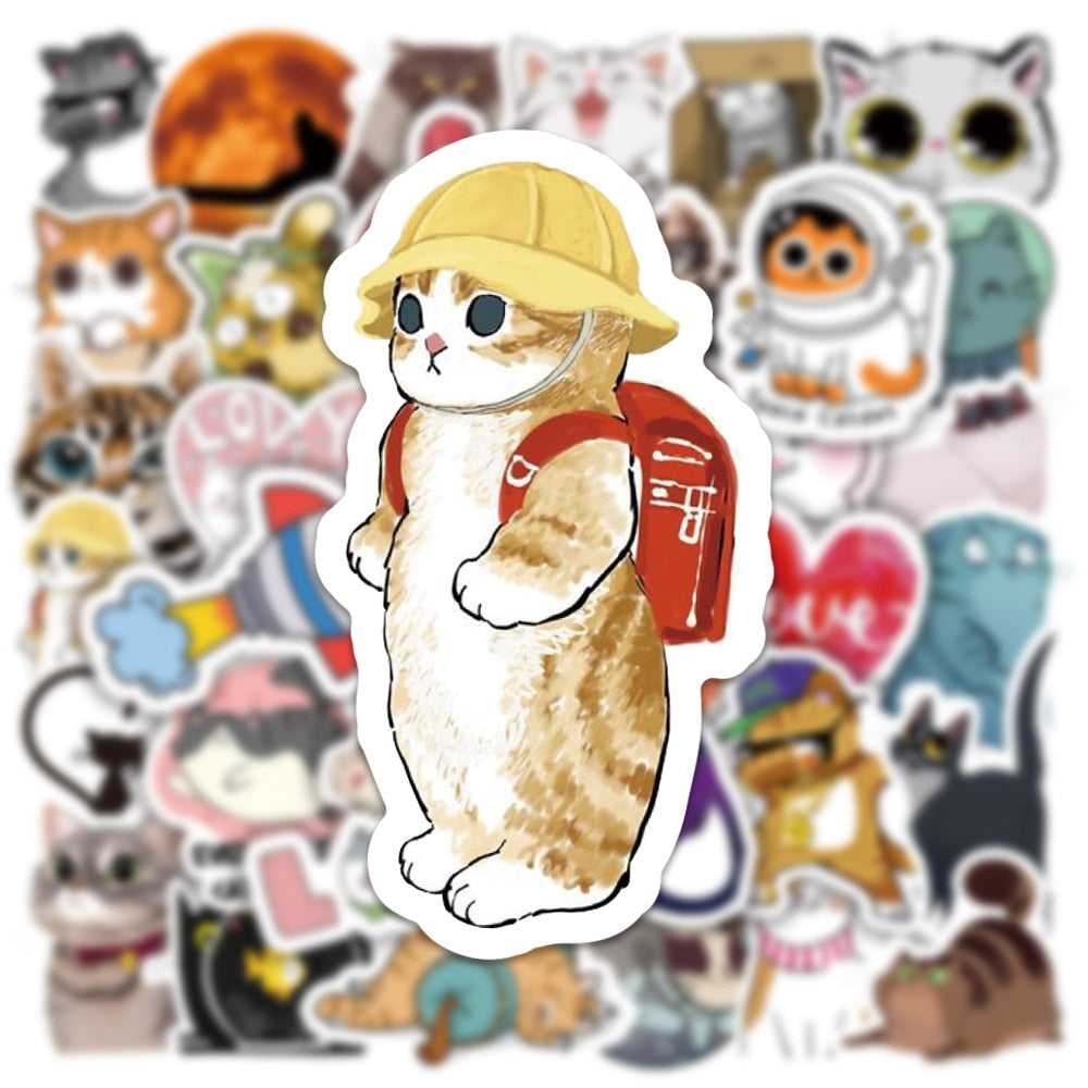 Cute Animal Cat Stickers Pack | Famous Bundle Stickers | Waterproof Bundle Stickers