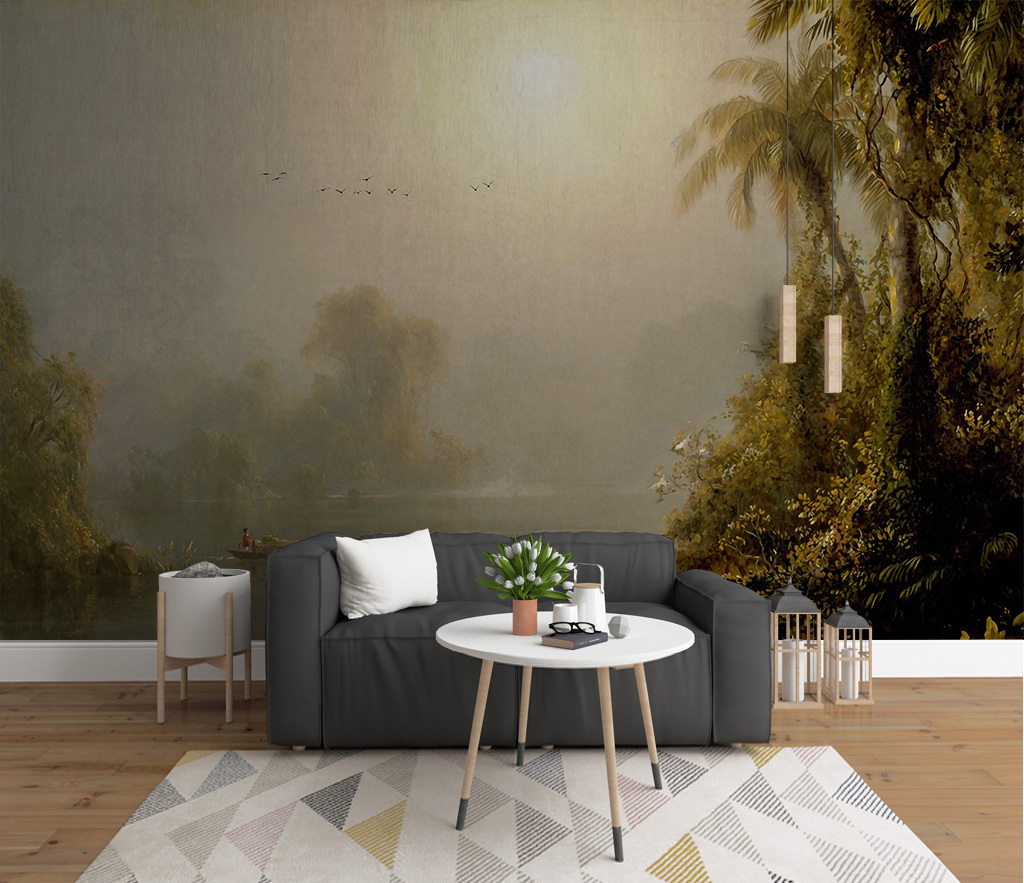 Dark Forest Theme Design Tropical Wallpaper Mural