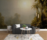 Dark Forest Theme Design Tropical Wallpaper Mural