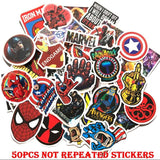 Disney Movie Marvel The Avengers Stickers Waterproof Skateboard Guitar Luggage Laptop Cartoon Sticker Kids Toys