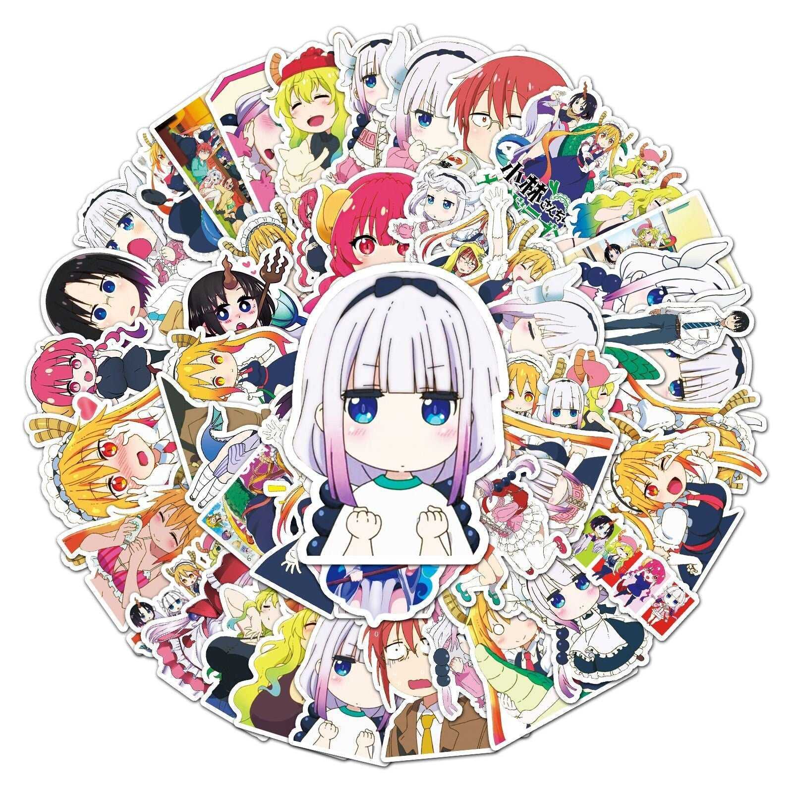 Animation Dragon Maid Stickers Pack | Famous Bundle Stickers | Waterproof Bundle Stickers