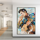 Elvis Presley Singer Portrait Canvas Painting Abstract Magazine Wall Art