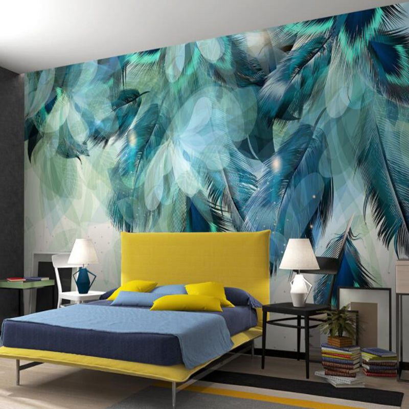 Falling Green Leaf Wallpaper Murals Transform Your Space