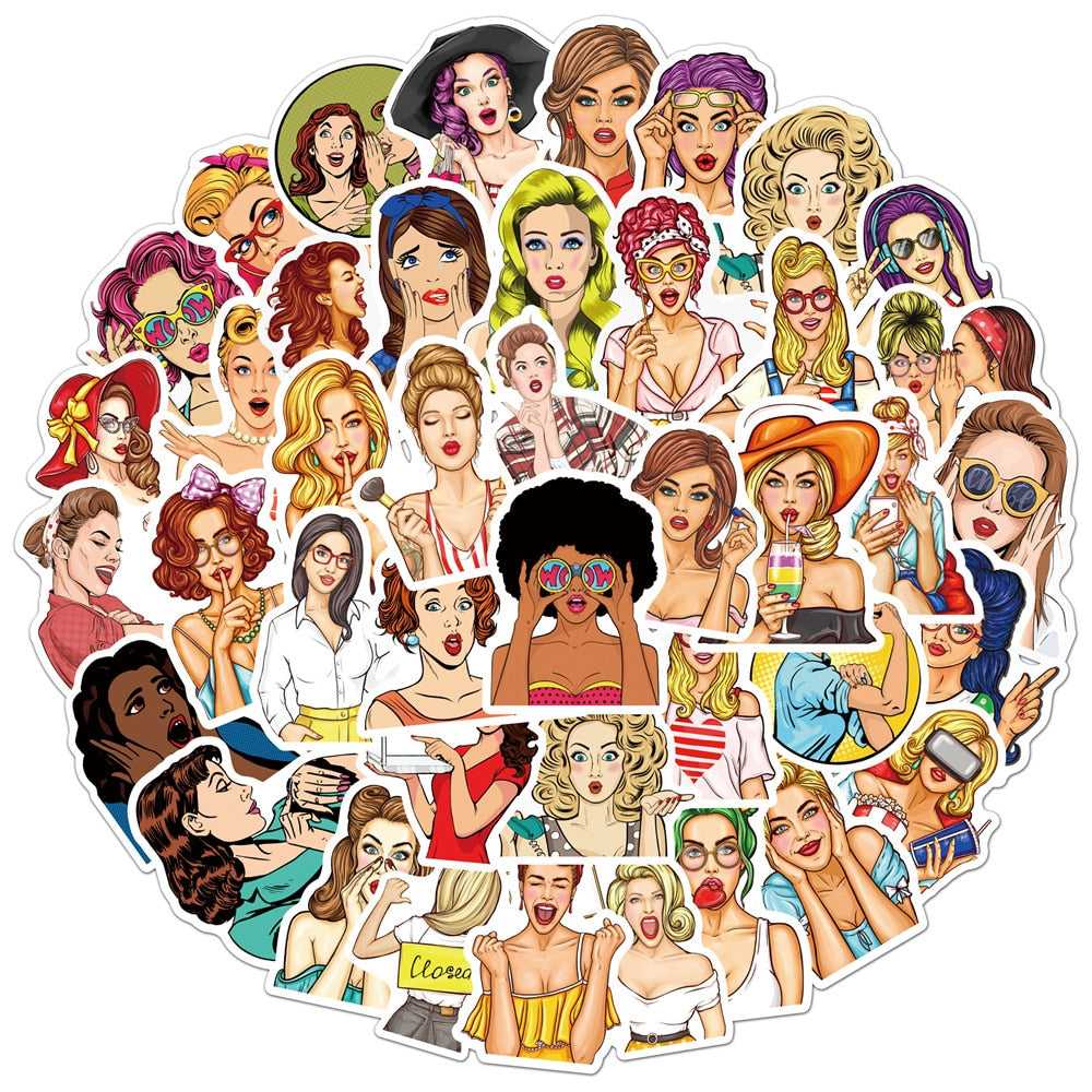 Fashion Girl Popular Stickers Pack | Famous Bundle Stickers | Waterproof Bundle Stickers