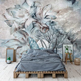 Floral Wallpaper Mural Tropical Retro Theme