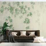 Foggy Green Leaf Wallpaper for Home Wall Decor