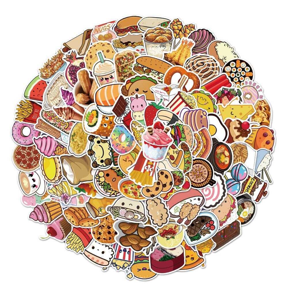 Food Stickers Pack | Famous Bundle Stickers | Waterproof Bundle Stickers