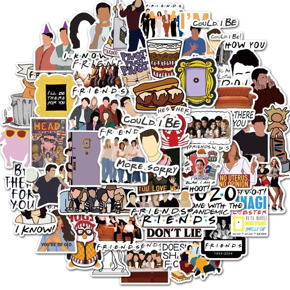 TV Series Friends Stickers Pack | Famous Bundle Stickers | Waterproof Bundle Stickers